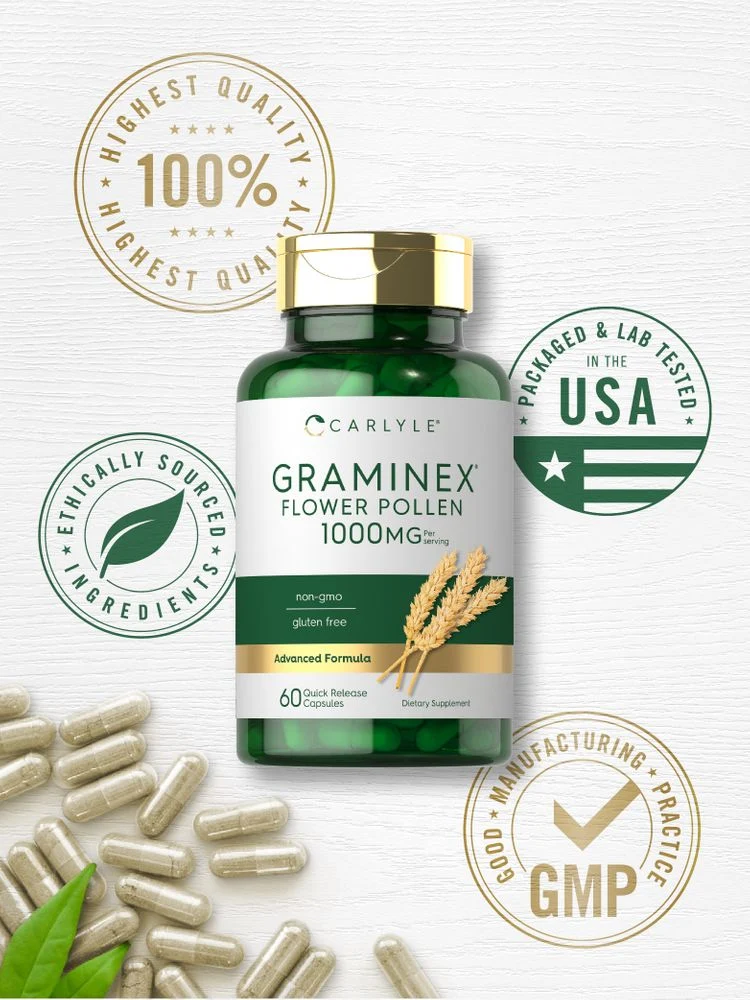 Graminex Flower Pollen Extract 1000 mg per serving | 60 Capsules - Image 5