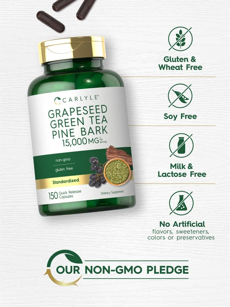 Grapeseed, Green Tea, Pine Bark | 150 Capsules - Image 4