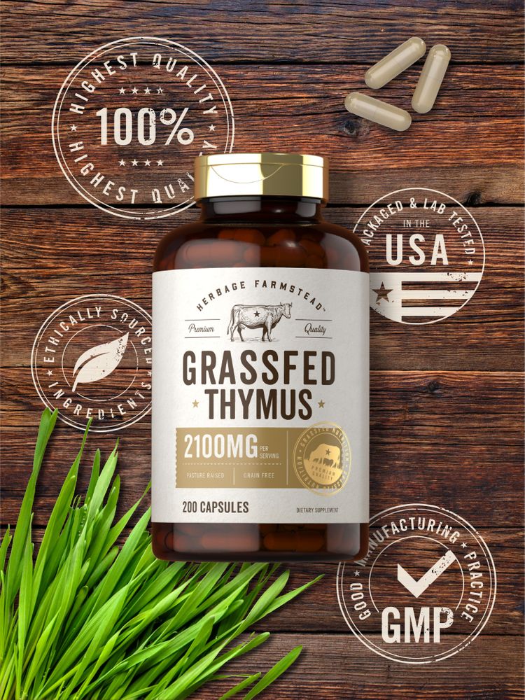 Grass Fed Beef Thymus 2100mg per serving | 200 Capsules - Image 5