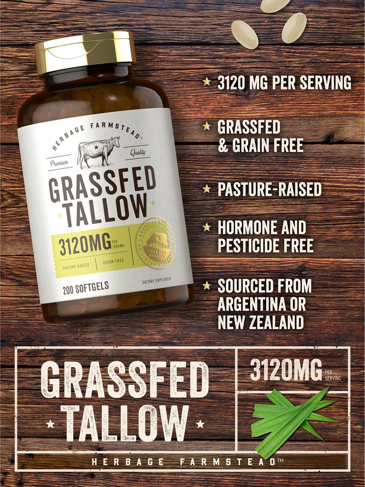 Grass Fed Tallow 3120mg per serving | 200 Softgels - Image 5