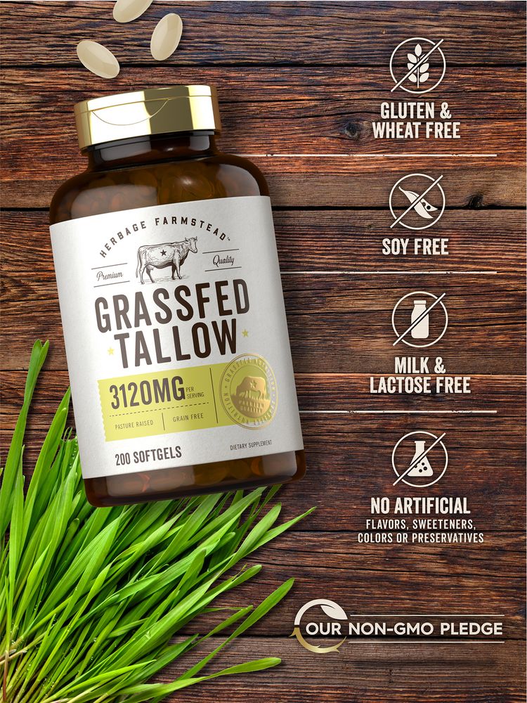 Grass Fed Tallow 3120mg per serving | 200 Softgels - Image 6