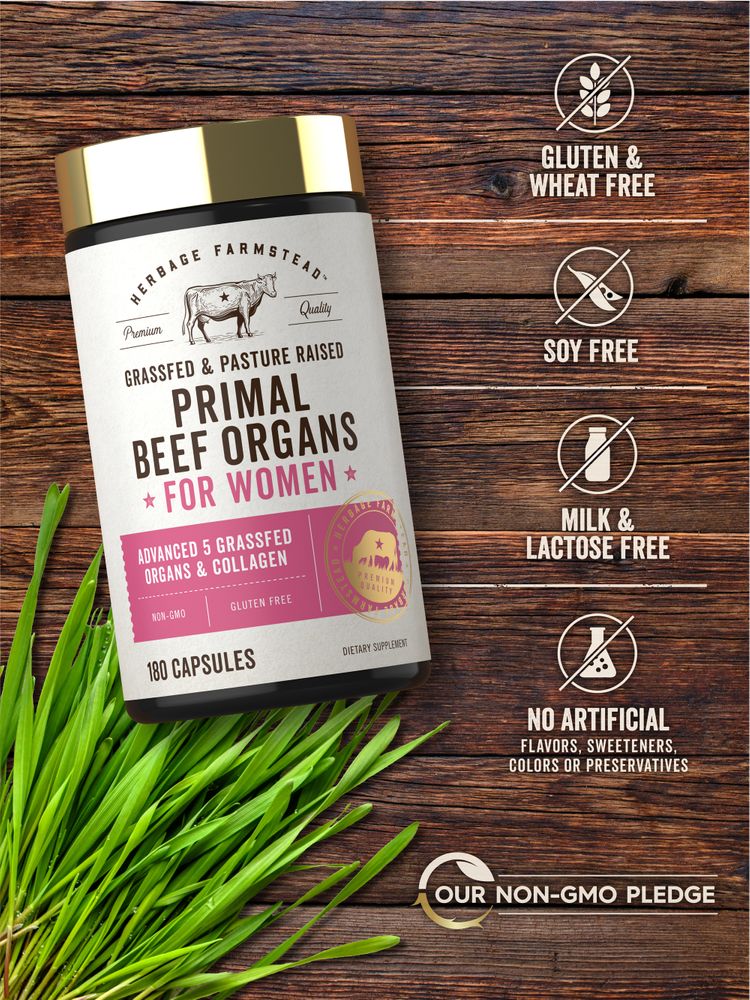 Grassfed Beef Organ Supplement for Women | 180 Capsules - Image 5