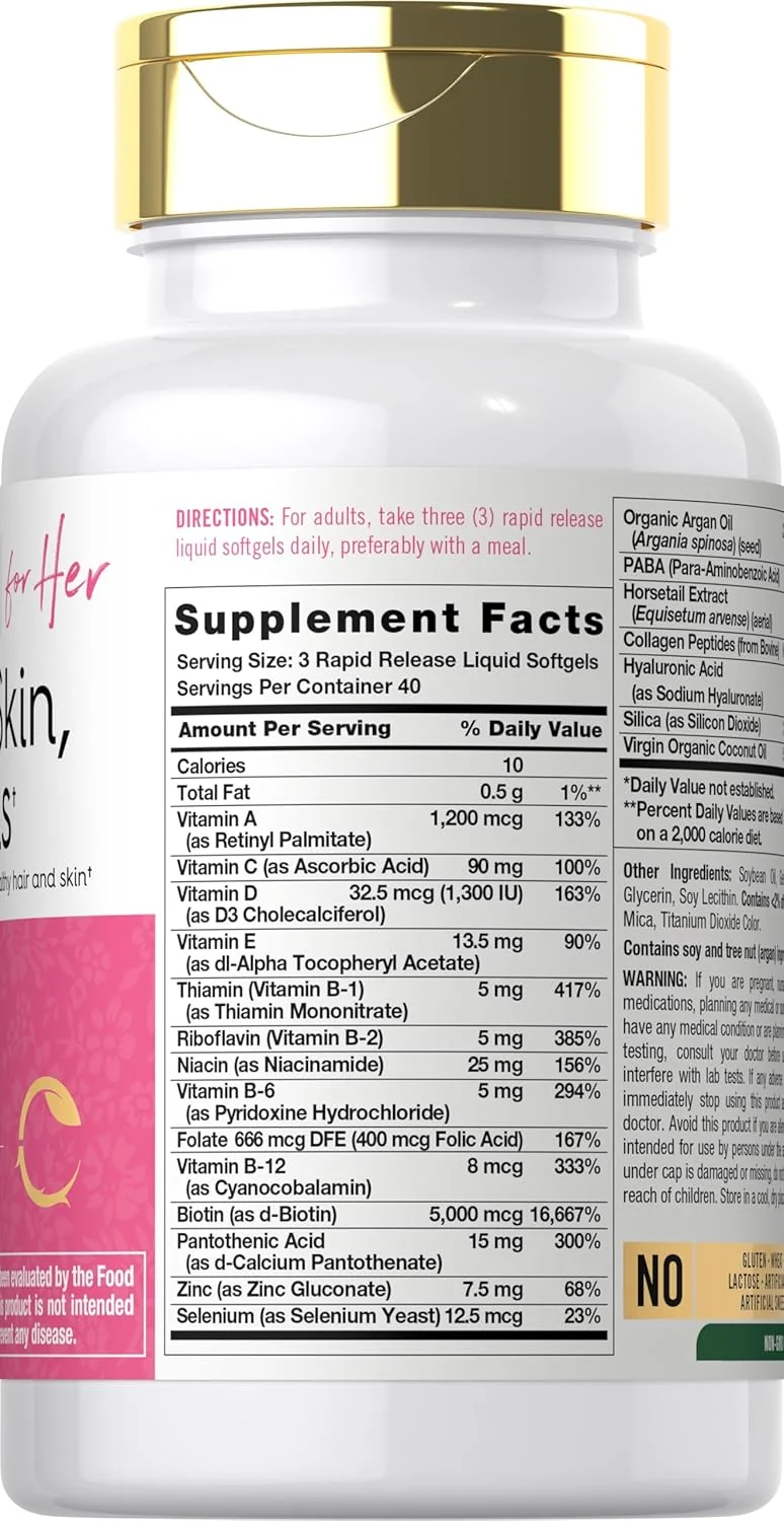 Hair, Skin & Nails Vitamin | 120 Softgels - Image 2