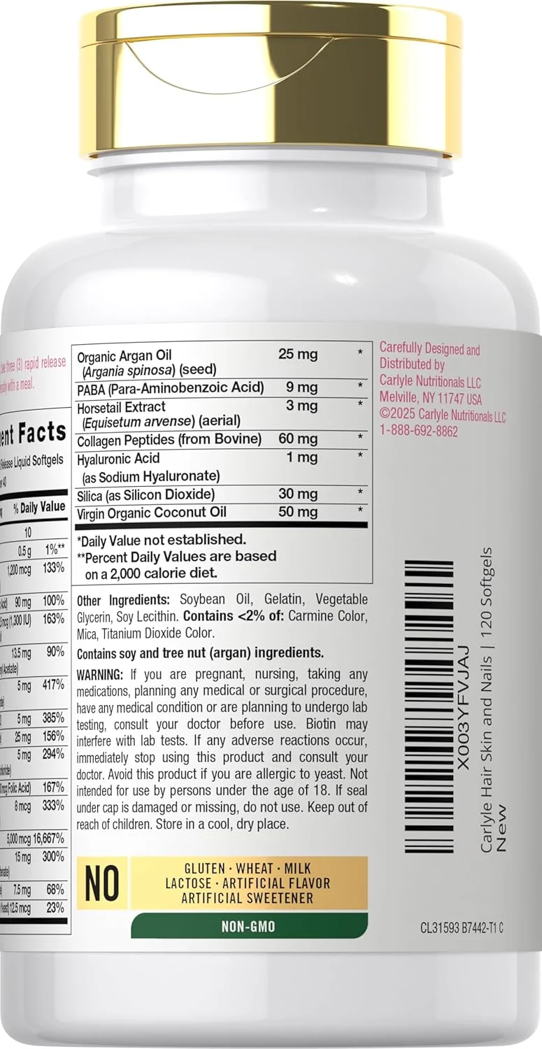 Hair, Skin & Nails Vitamin | 120 Softgels - Image 3