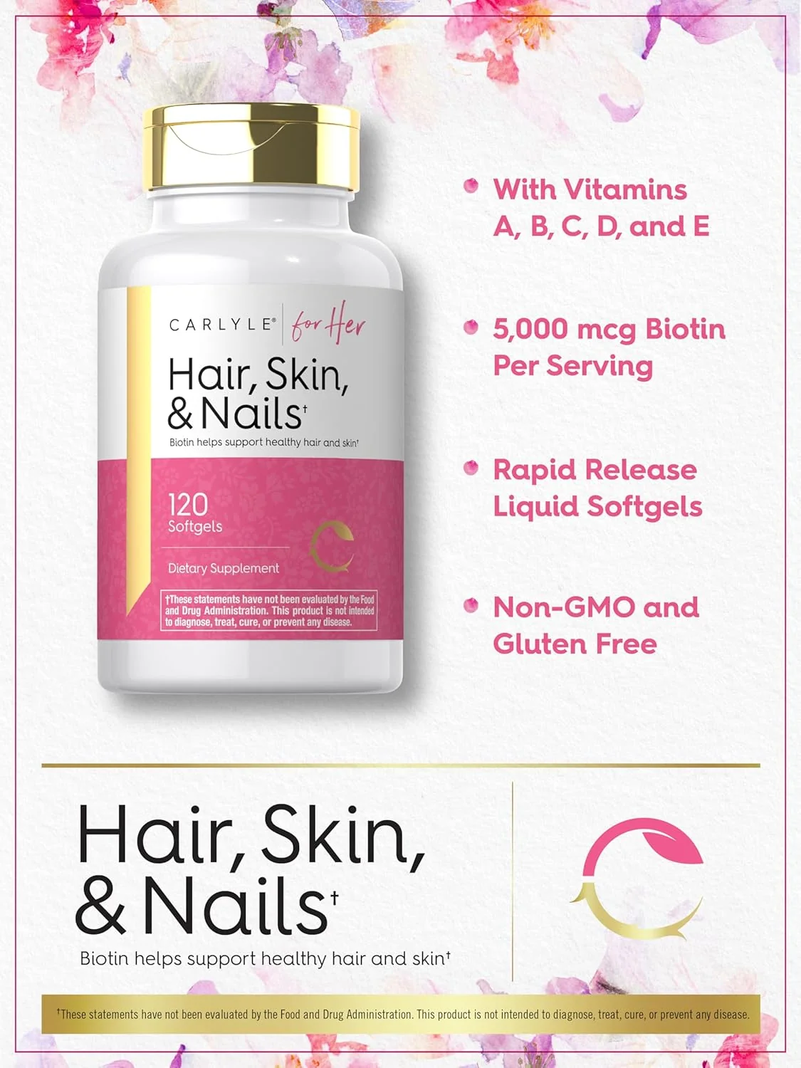Hair, Skin & Nails Vitamin | 120 Softgels - Image 4