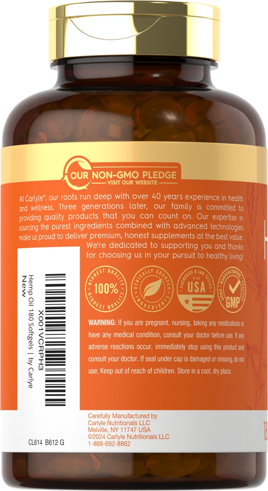 Hemp Oil 126000mg per serving | 180 Softgels - Image 3