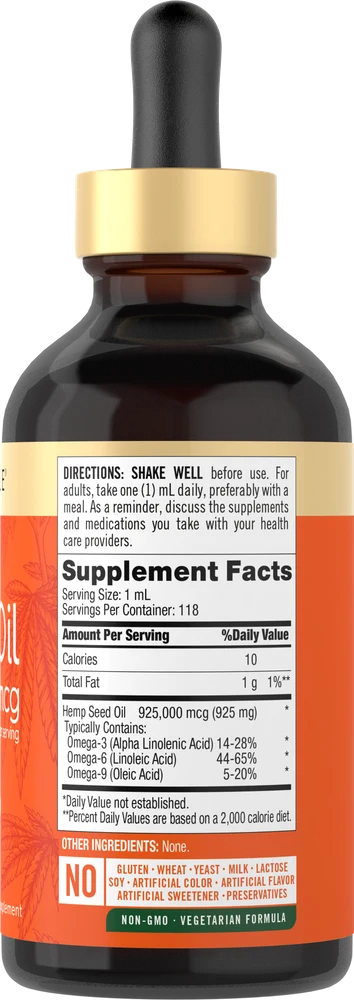 Hemp Oil 925,000 mcg | 4 Fl Oz - Image 2