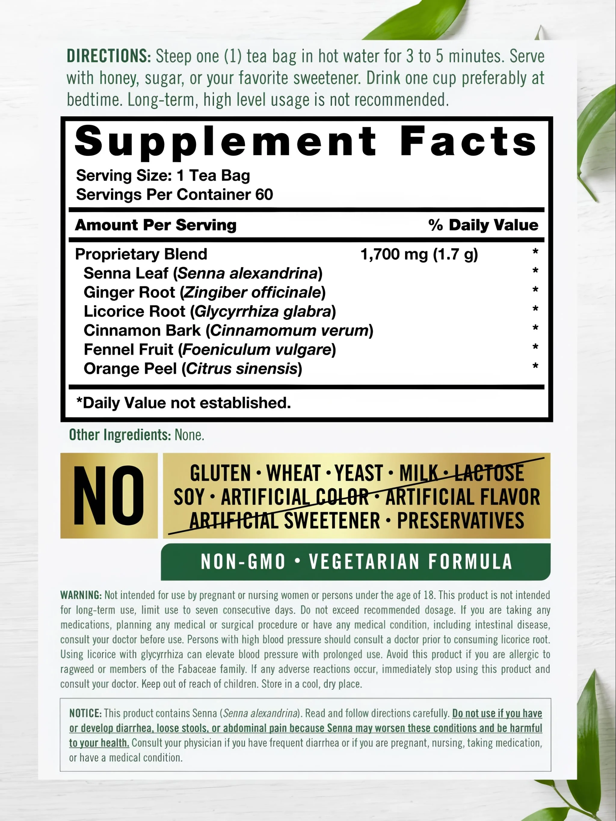 Herbal Laxative | 60 Tea Bags - Image 2