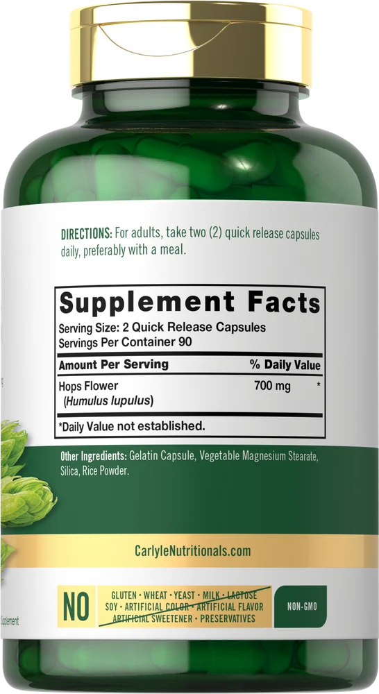 Hops 700mg per serving | 180 Capsules - Image 2