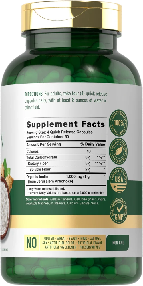 Inulin | 200 Capsules - Image 2