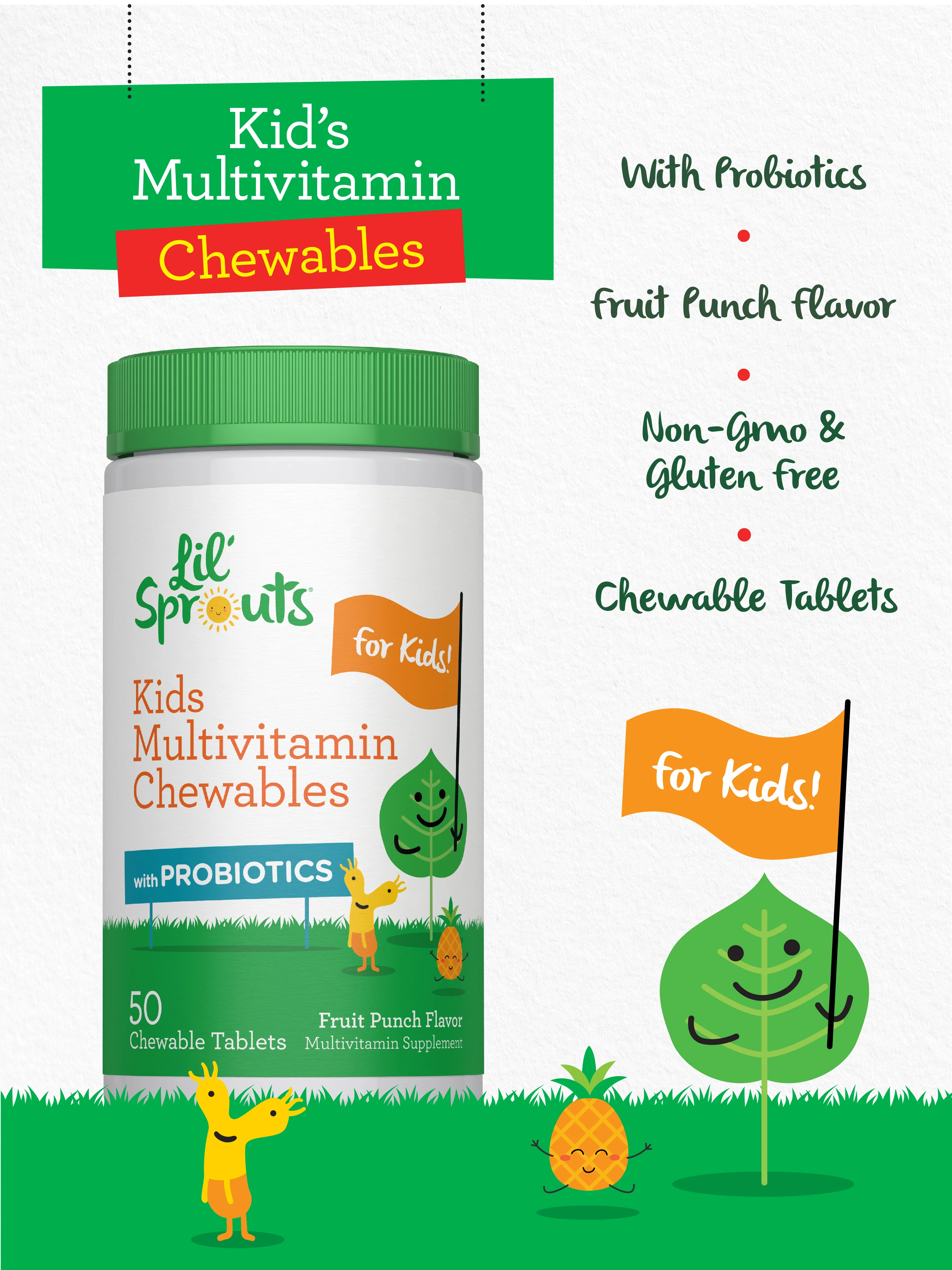 Kids Multivitamin with Probiotics | 50 Chewable Tablets - Image 4