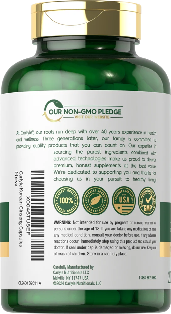 Korean Ginseng Extract 2000mg per serving | 200 Capsules - Image 3