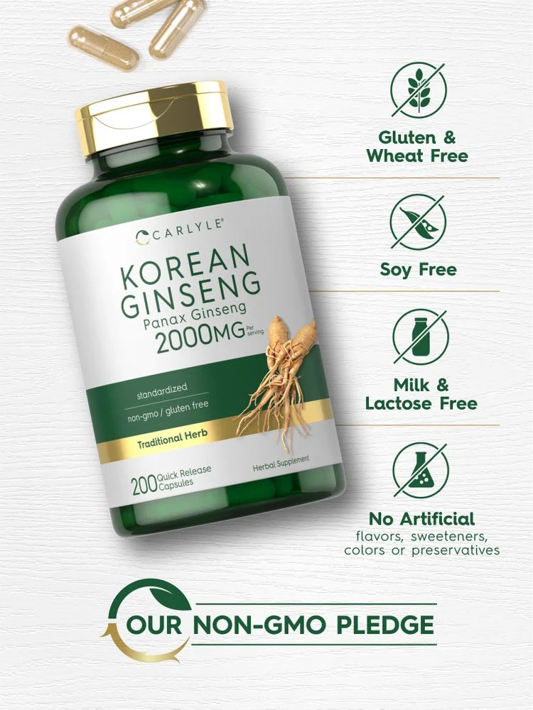 Korean Ginseng Extract 2000mg per serving | 200 Capsules - Image 5