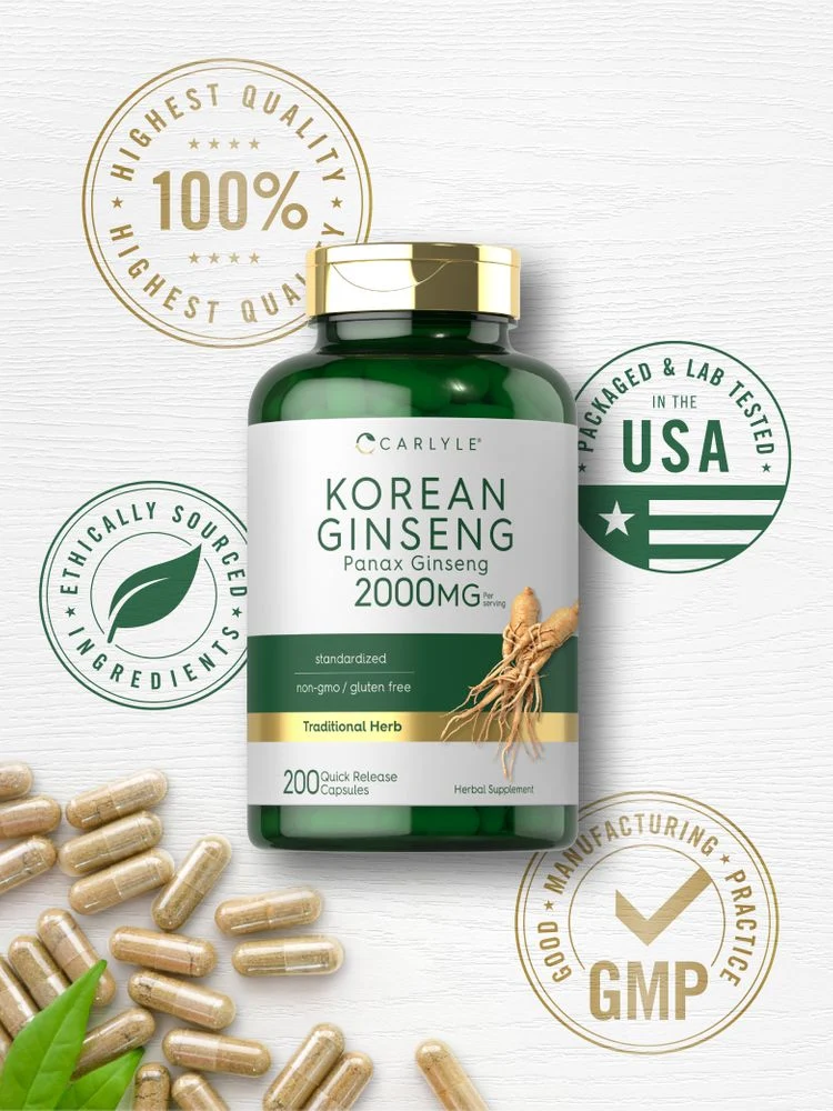Korean Ginseng Extract 2000mg per serving | 200 Capsules - Image 6