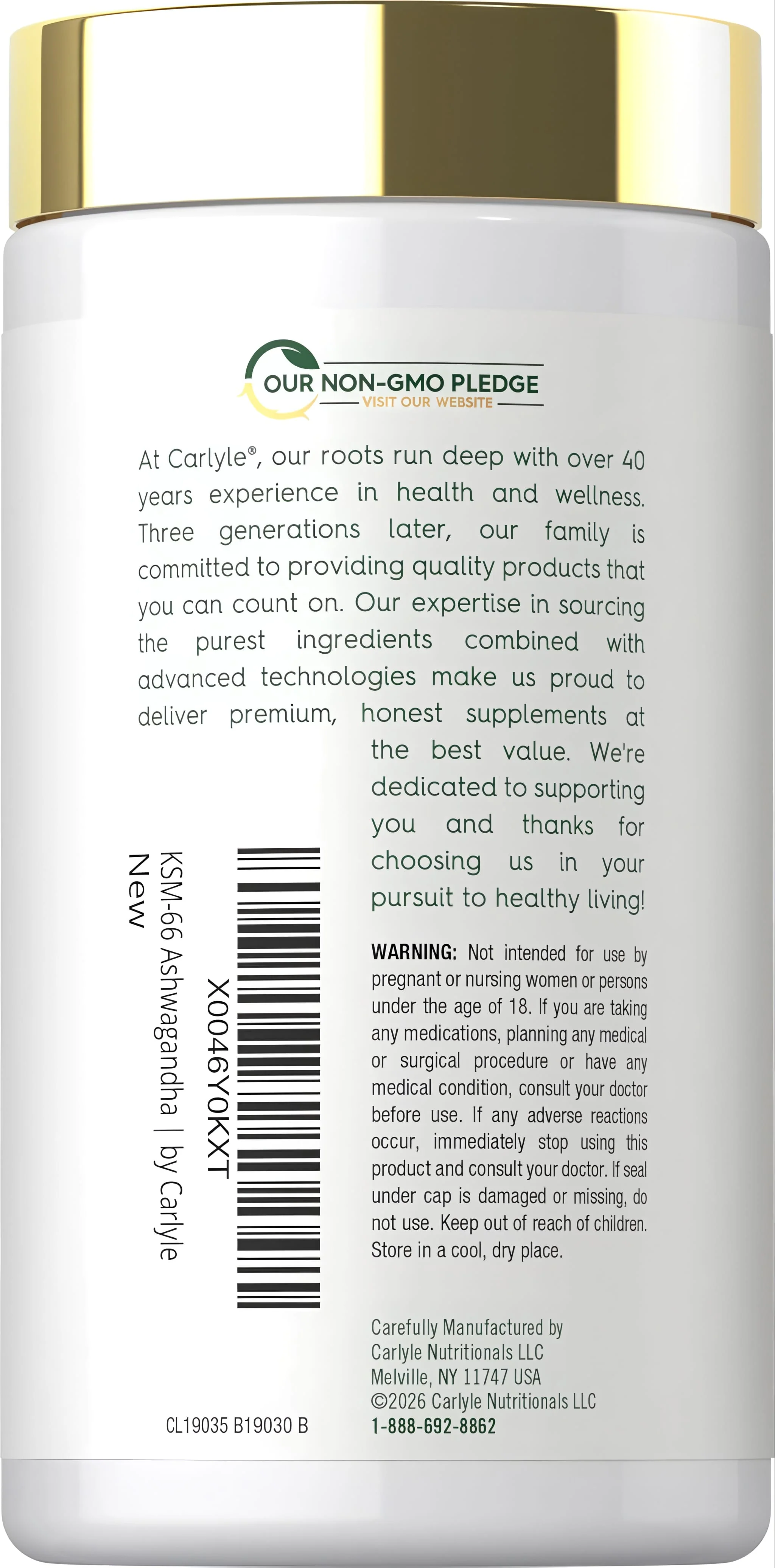 KSM-66 Ashwagandha Root Extract 600mg per serving | 120 Caplets - Image 3