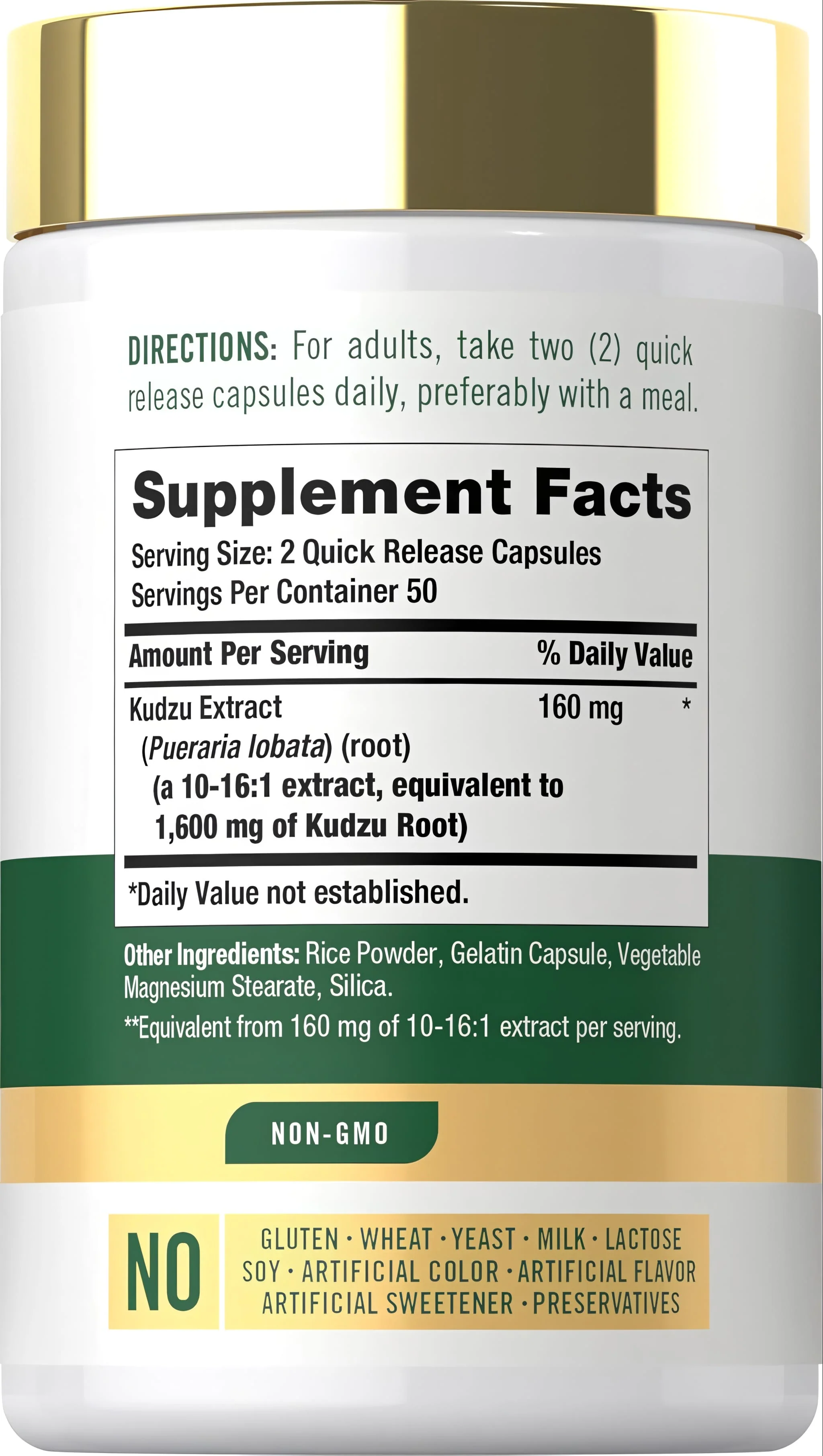 Kudzu Root 1600mg per serving | 100 Capsules - Image 2