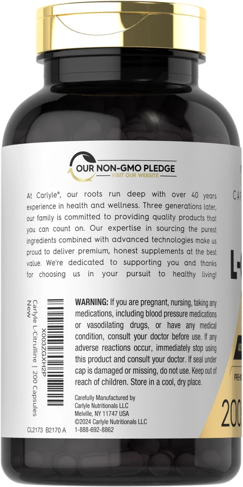 L-Citrulline 1600mg per serving | 200 Capsules - Image 3