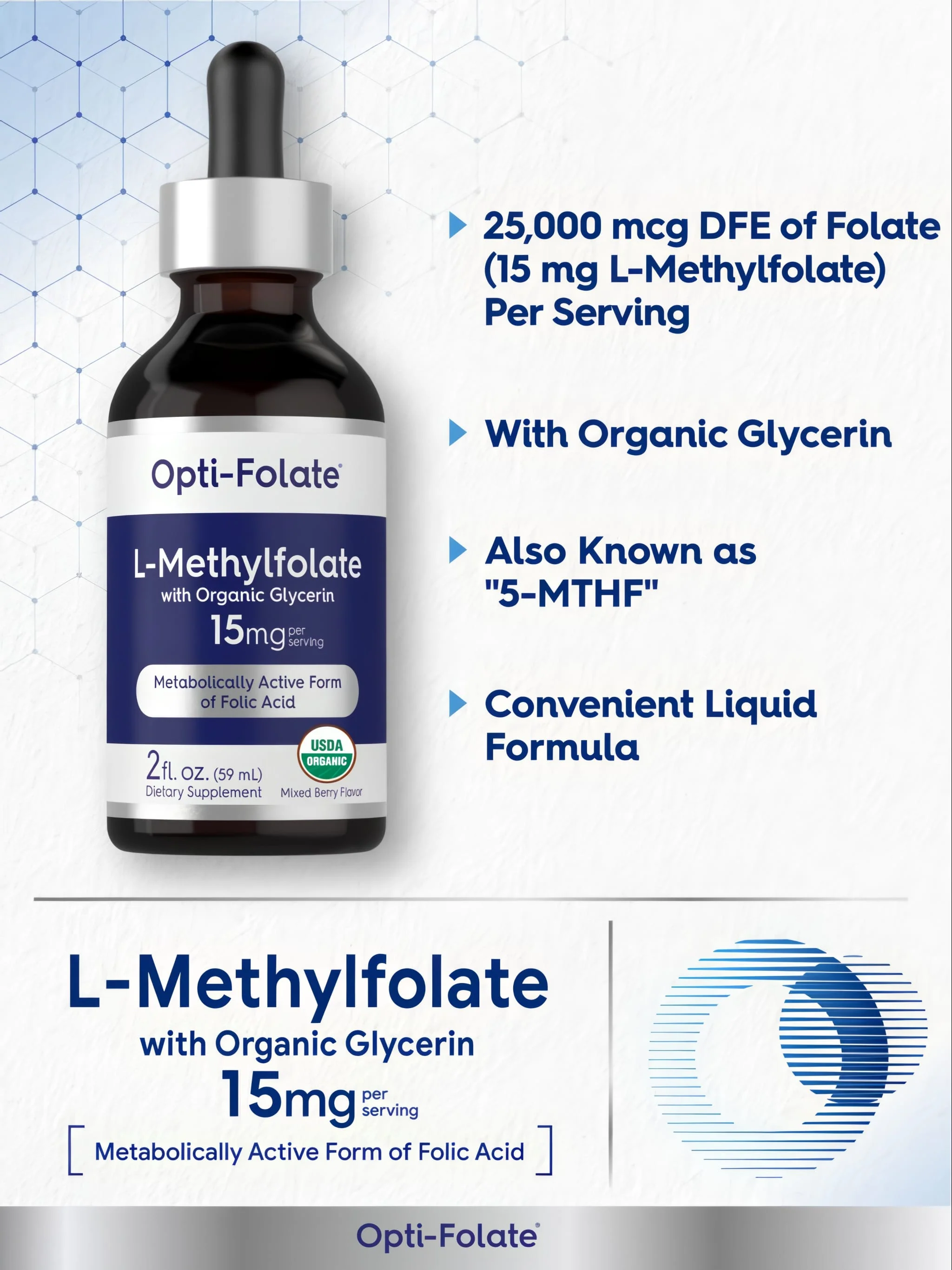 L Methylfolate Drops 15mg | 2 Fl Oz - Image 4