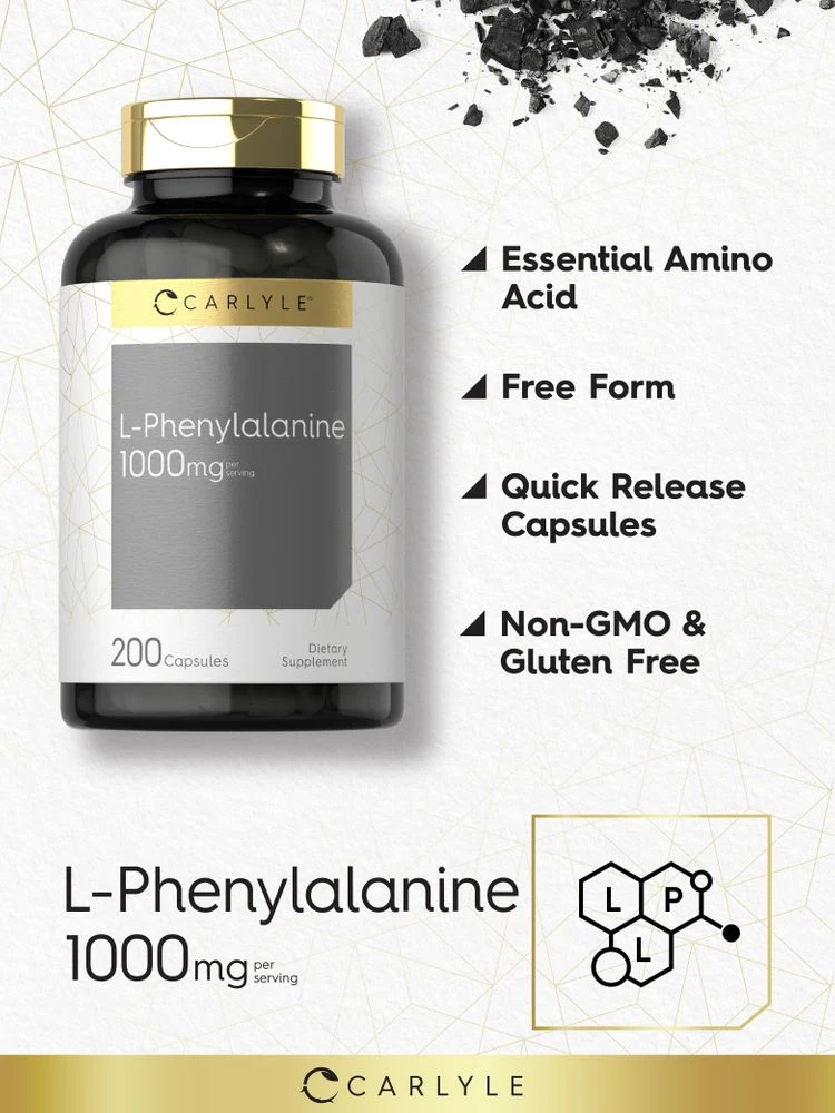 L-Phenylalanine 1000mg per serving | 200 Capsules - Image 3