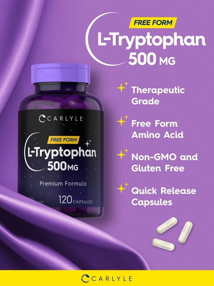 L-Tryptophan 500mg | 120 Capsules - Image 4