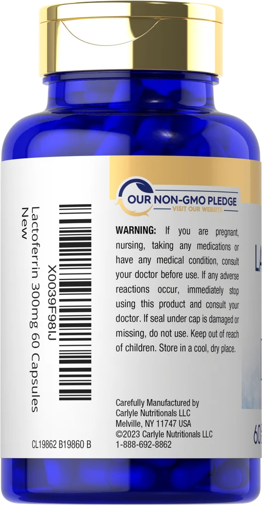 Lactoferrin 300mg per serving | 60 Capsules - Image 3