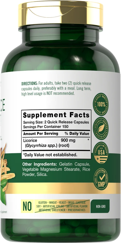 Licorice Root 900mg per serving | 300 Capsules - Image 2