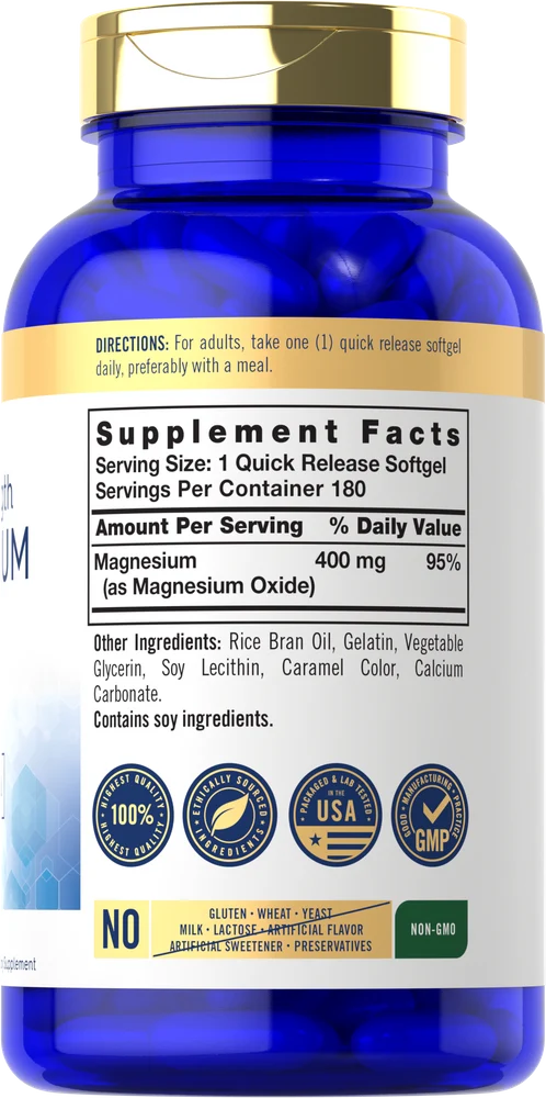 Magnesium 400mg | 180 Softgels - Image 2