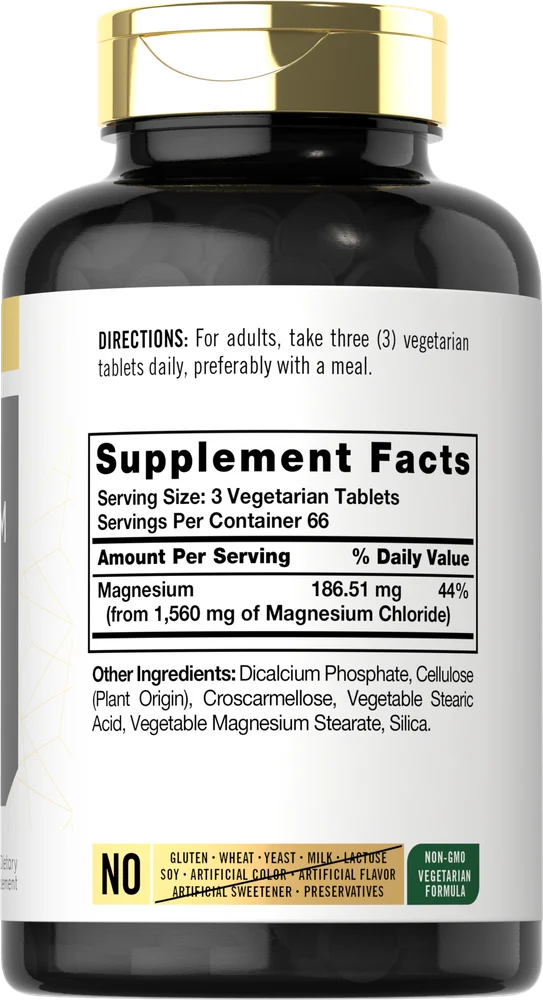 Magnesium Chloride 1560mg per serving | 200 Tablets - Image 2