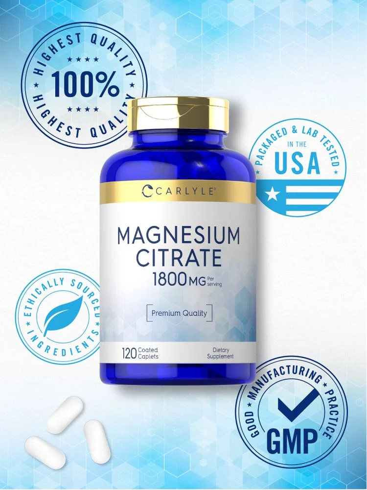 Magnesium Citrate 1800mg per serving | 120 Caplets - Image 6