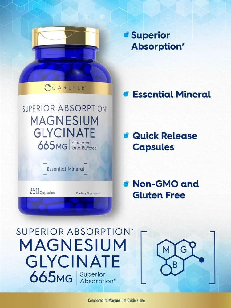 Magnesium Glycinate 665mg | 250 Capsules - Image 3