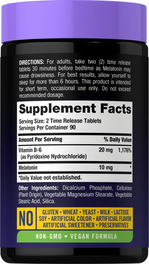 Melatonin 10mg | 180 Time Release Tablets - Image 2