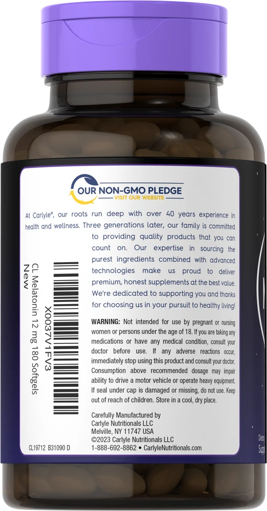 Melatonin 12mg | 180 Softgels - Image 3