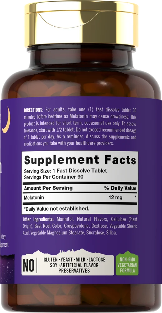 Melatonin 12mg | 90 Tablets - Image 2