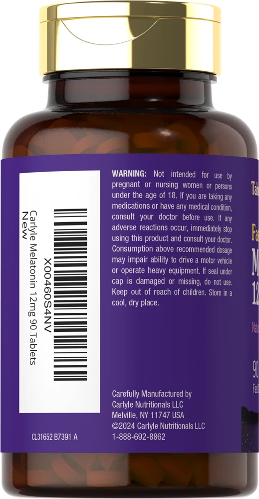 Melatonin 12mg | 90 Tablets - Image 3