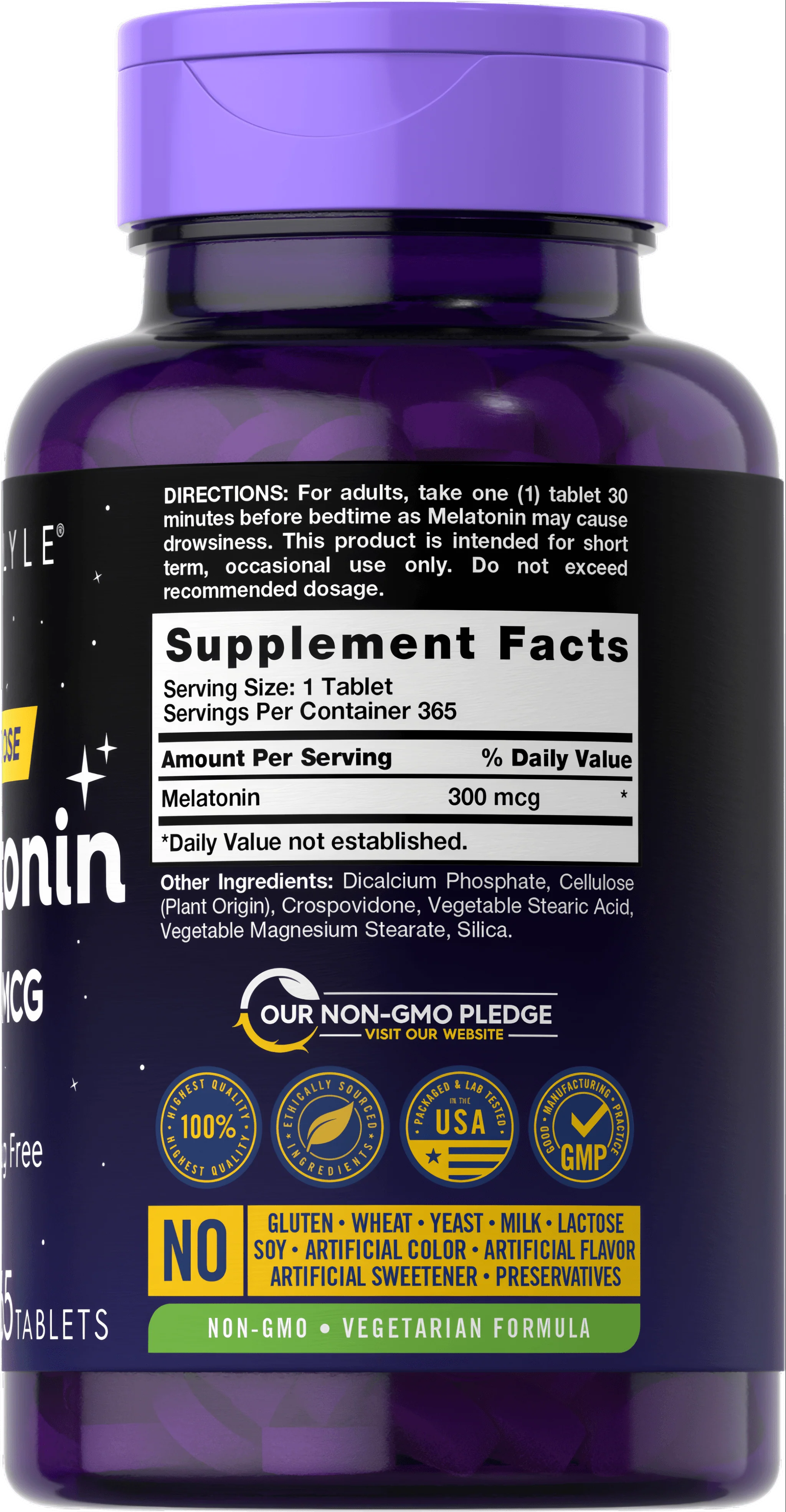 Melatonin 300mcg | 365 Tablets - Image 2
