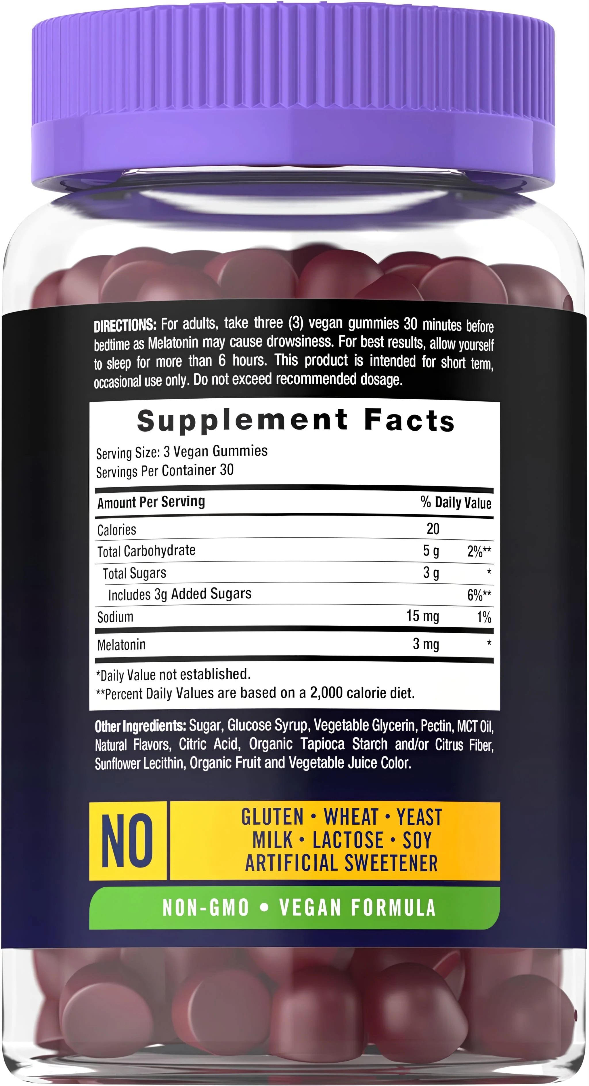 Melatonin 3mg per serving | 90 Gummies - Image 2