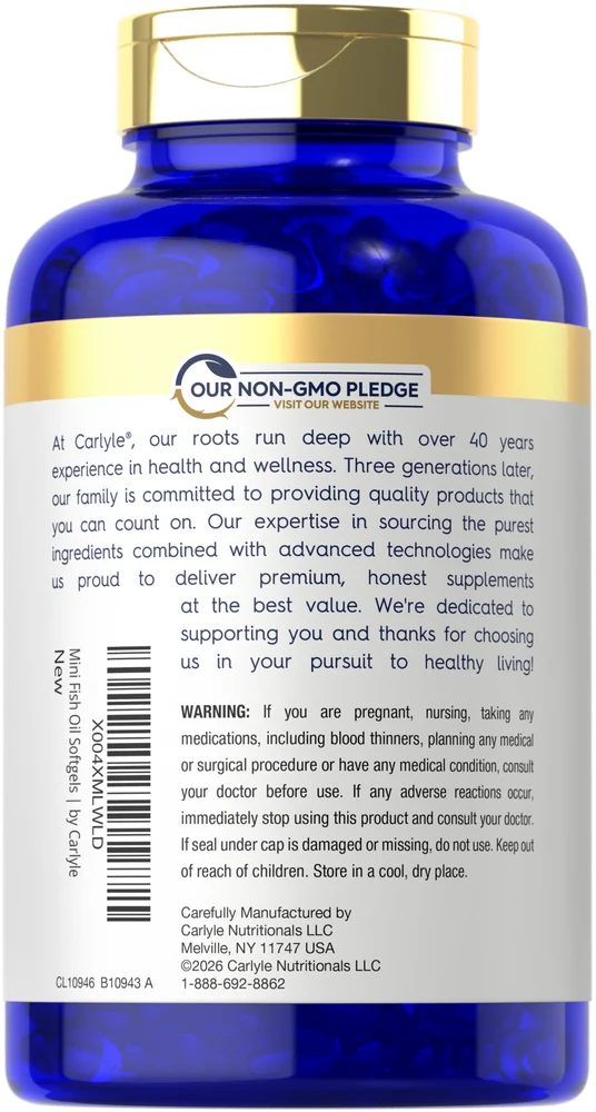 Mini Fish Oil Softgels 2010 mg | 150 Omega-3 Pills - Image 3