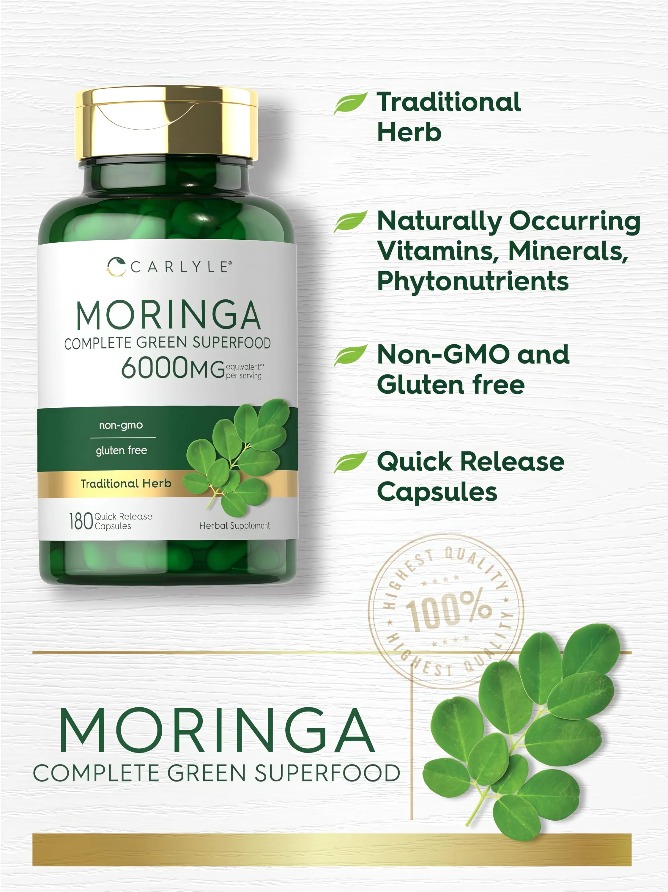 Moringa Oleifera | 180 Capsules - Image 4