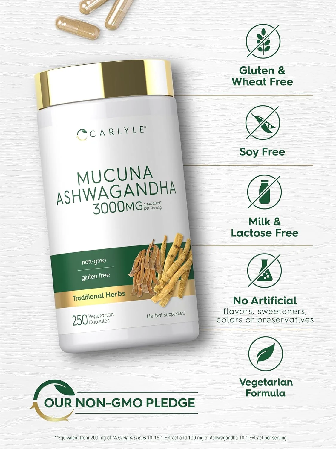 Mucuna with Ashwagandha | 250 Capsules - Image 5