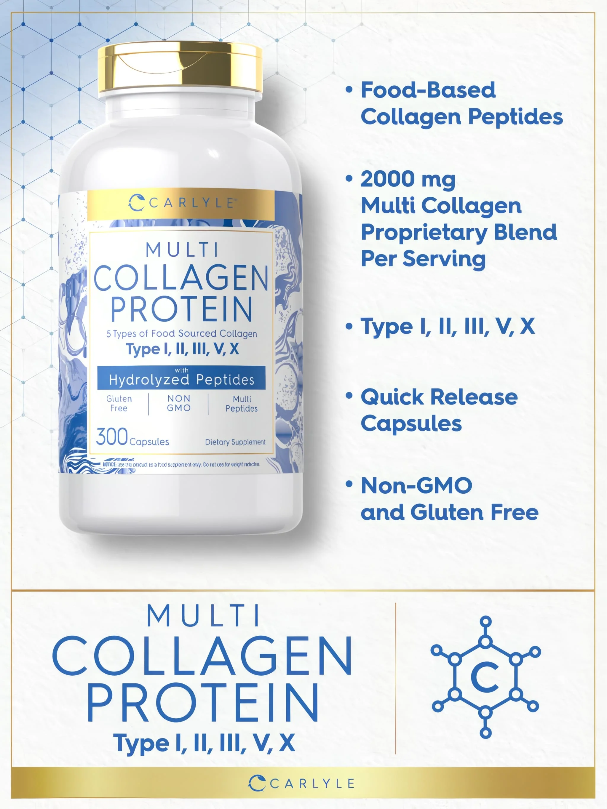 Multi Collagen Protein | 300 Capsules - Image 4