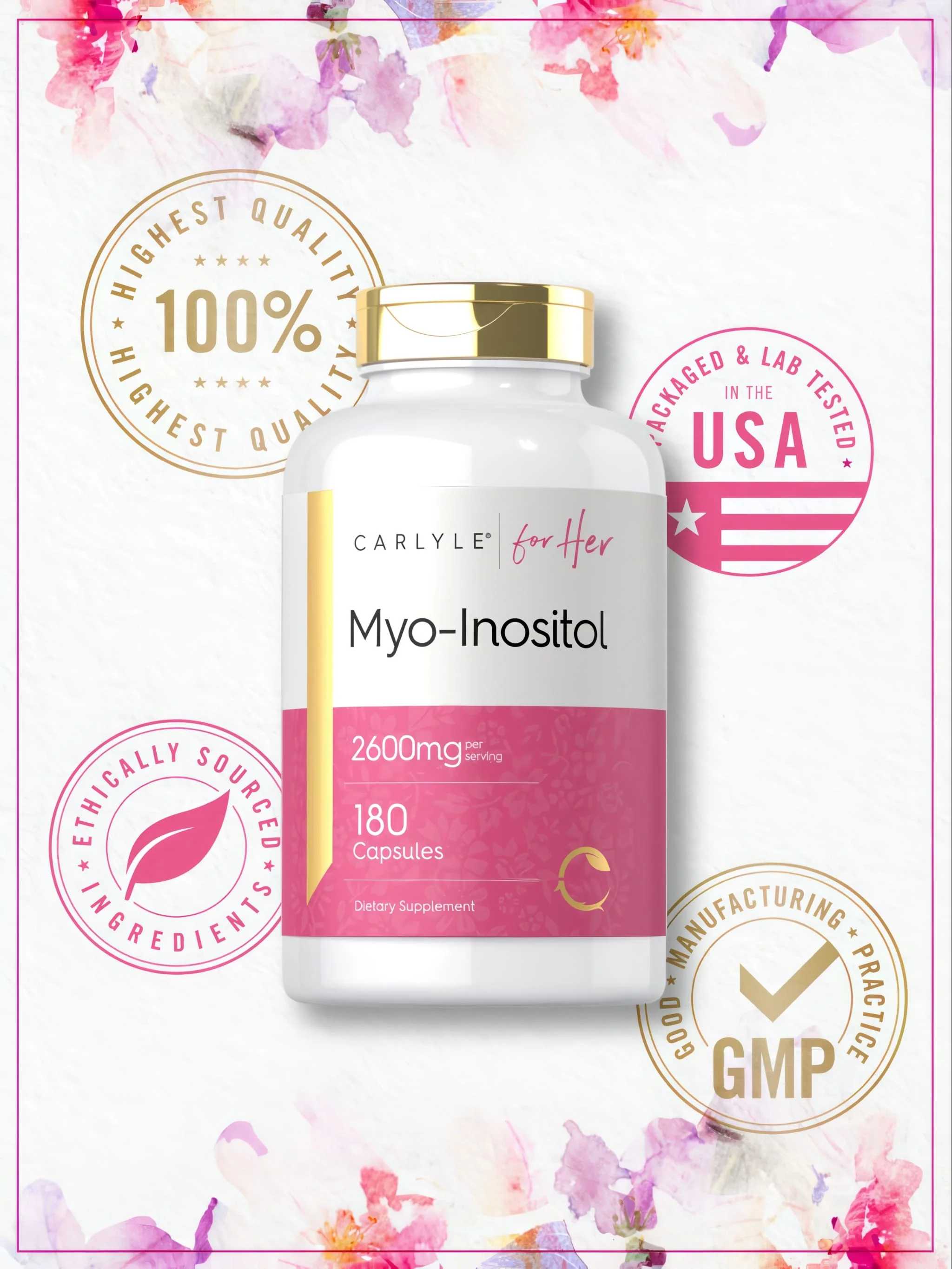 Myo-Inositol 2600mg per serving | 180 Capsules - Image 6