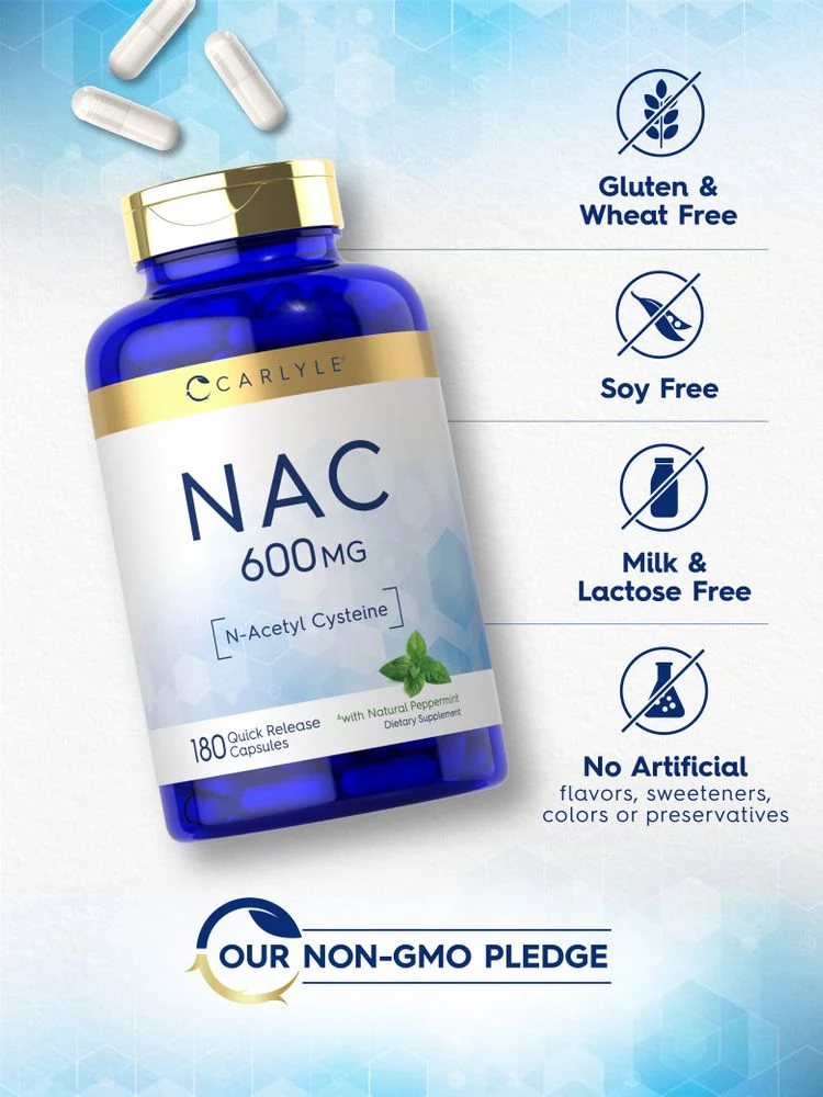 NAC N-Acetyl Cysteine 600mg | 180 Capsules - Image 4