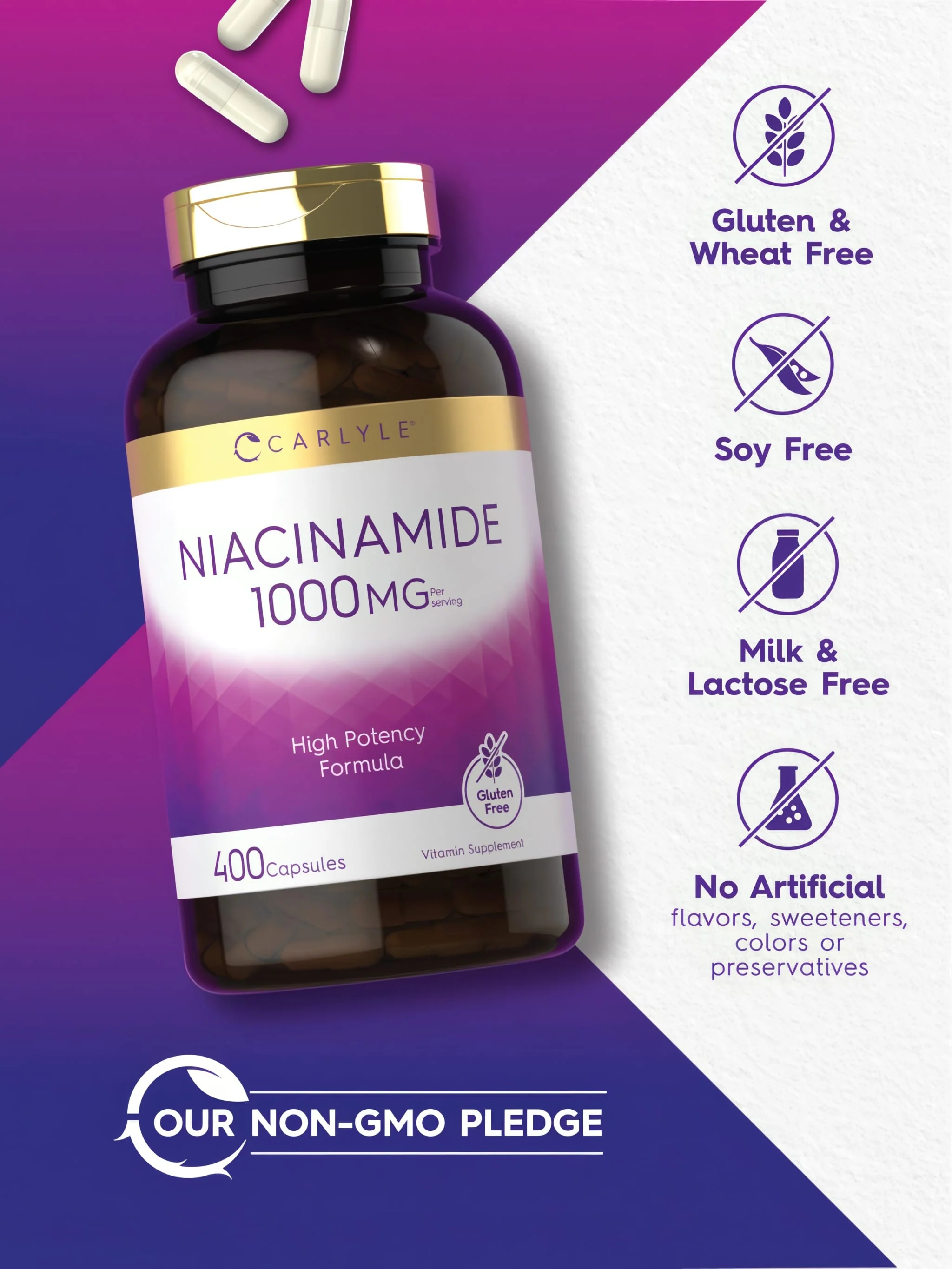 Niacinamide 1000mg per serving | 400 Capsules - Image 4