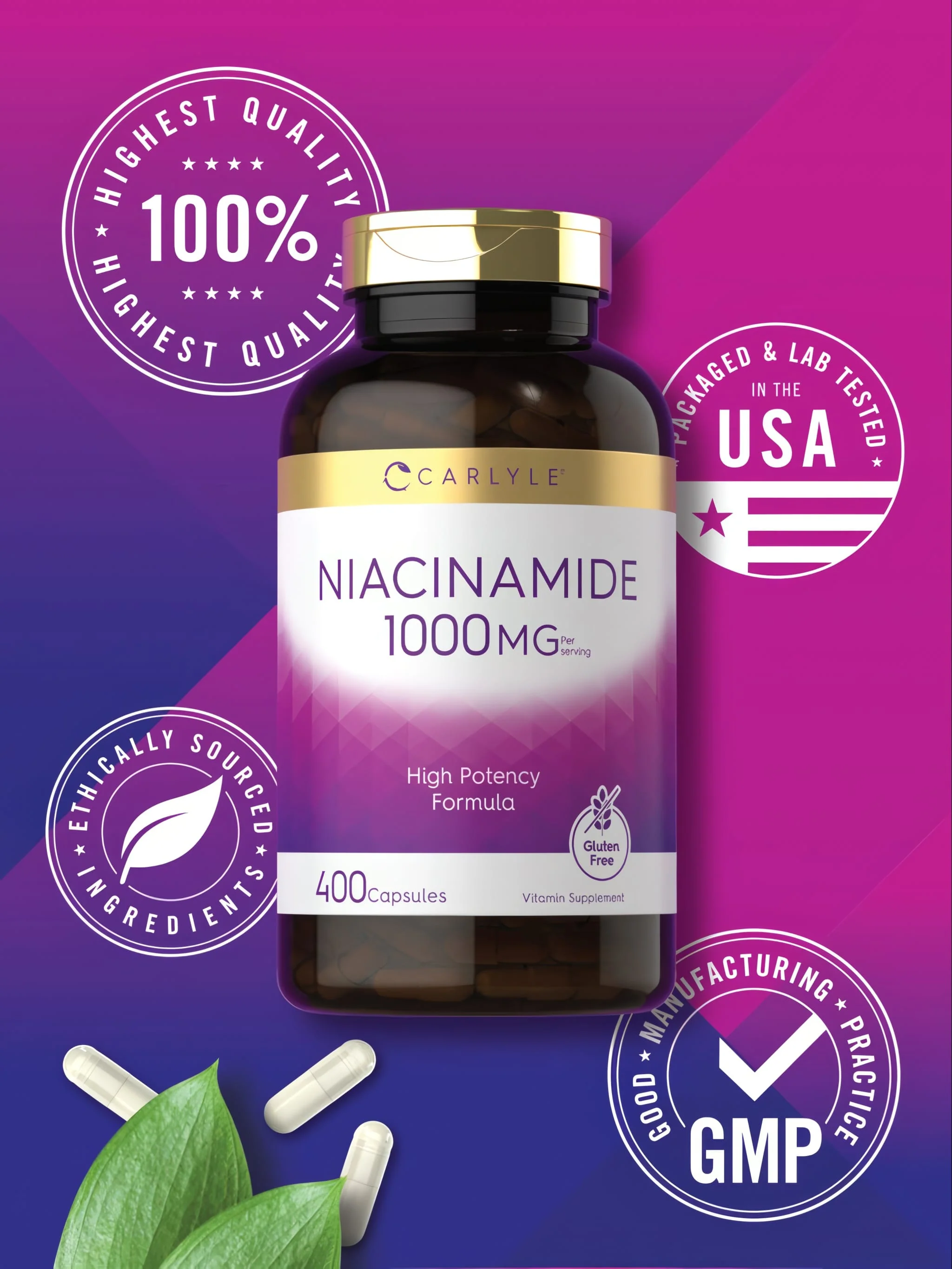 Niacinamide 1000mg per serving | 400 Capsules - Image 5