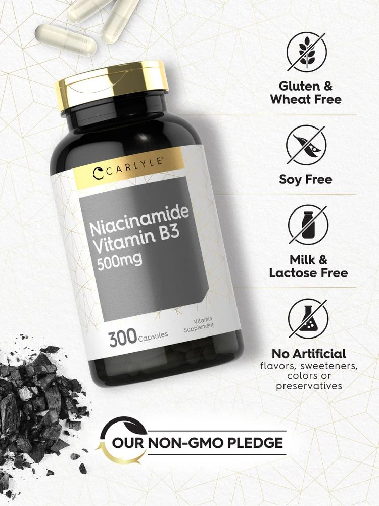 Niacinamide 500mg | 300 Capsules - Image 4