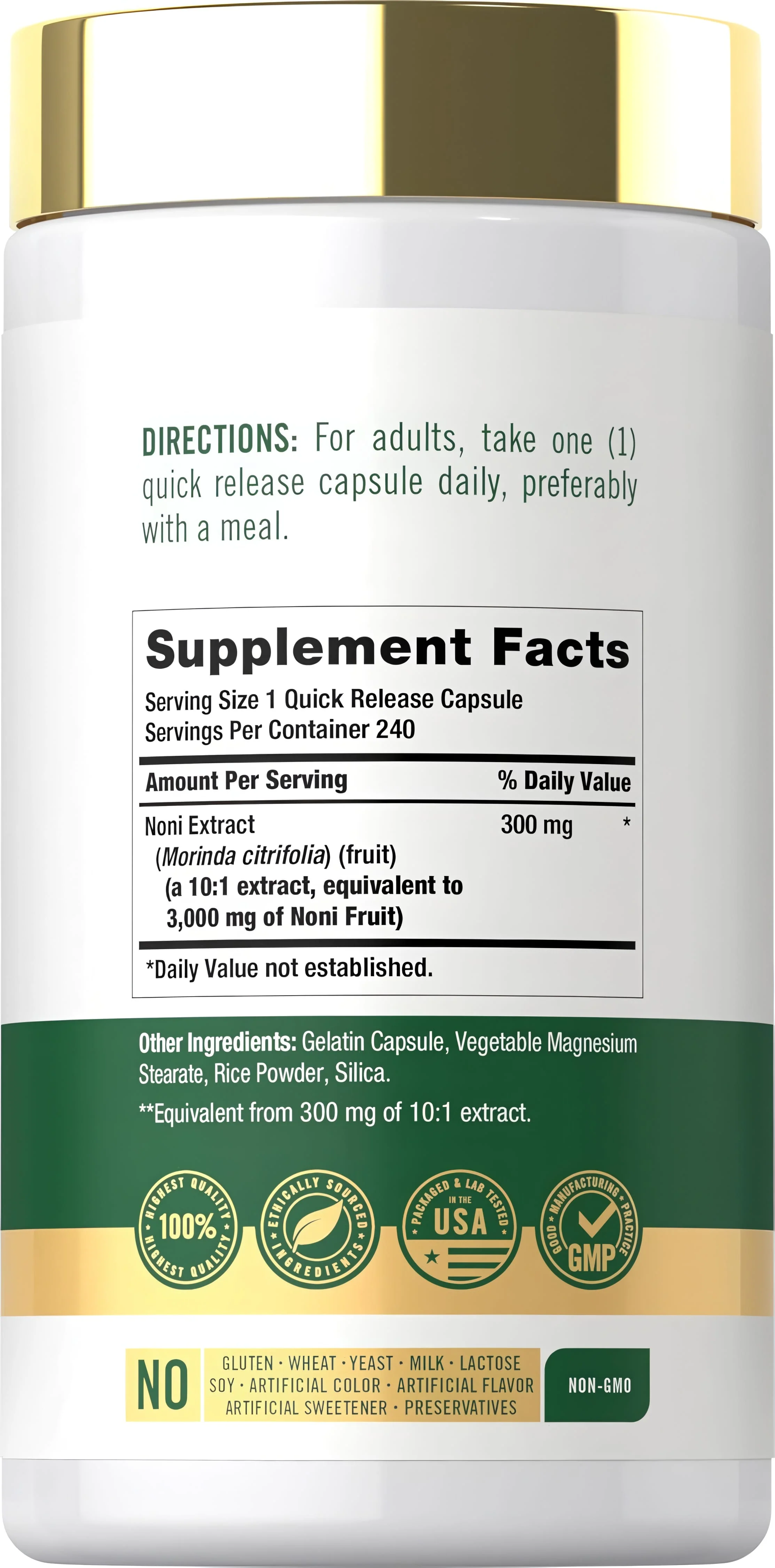 Noni Supplement | 240 Capsules - Image 2