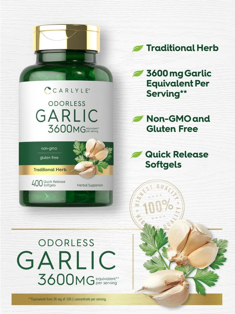 Odorless Garlic Extract | 400 Softgels - Image 4