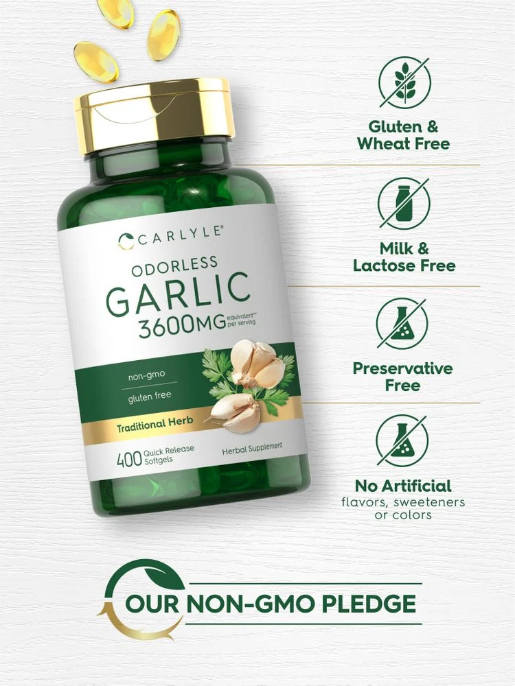 Odorless Garlic Extract | 400 Softgels - Image 5