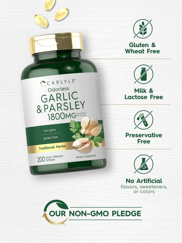 Odorless Garlic & Parsley | 200 Softgels - Image 5