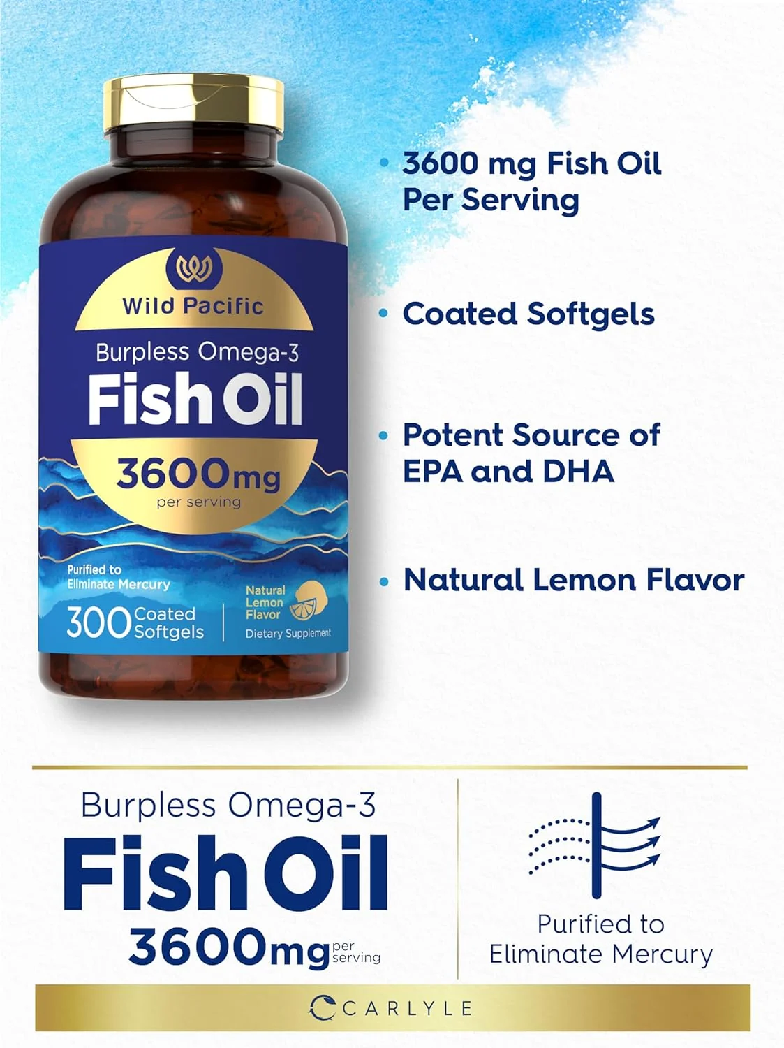 Omega-3 Fish Oil 3600mg per serving | 300 Softgels - Image 4